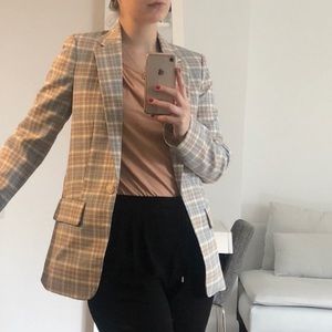 Cos fashion blazer business casual checkered plaid